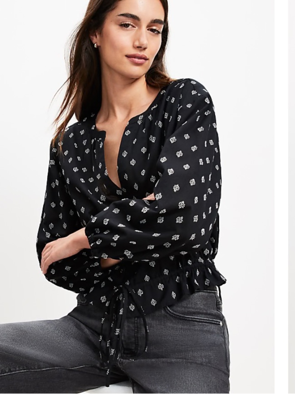 LOFT CLIP MODERN DRAWSTRING TOP